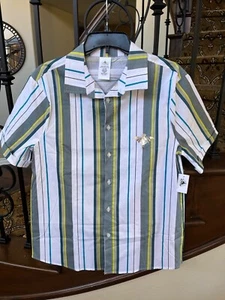 Disney Haunted Mansion Men’s White and Green Casual Button Down Shirt. Small NWT - Picture 1 of 7