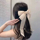 Korean Style Bow Tassel Spring Clips Sweet Hairpin Barrettes Ponytail Hair Clip