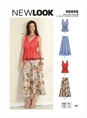 New Look 6668 Misses' Röcke & Oberteile Nähen Muster Mit Variationen Größen 8 - - Bild 1 von 4