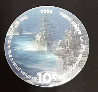 11M10  Navy Fleet in Motion 10 Cents 2008 AAFES Lenticular Pogs  About Uncir. - Image 1 of 3
