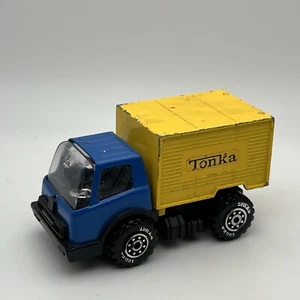 Vintage Tonka Delivery Box Truck Yellow/Blue Pressed Steal Japan 3-4” Long - Picture 1 of 10
