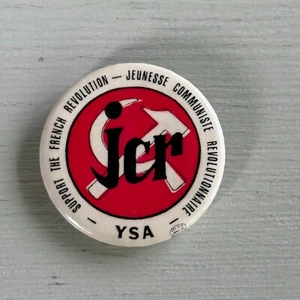 De colección Botón Pinback JCR Apoyo Revolución Francesa Jeunesse Communiste 1968 - Imagen 1 de 3