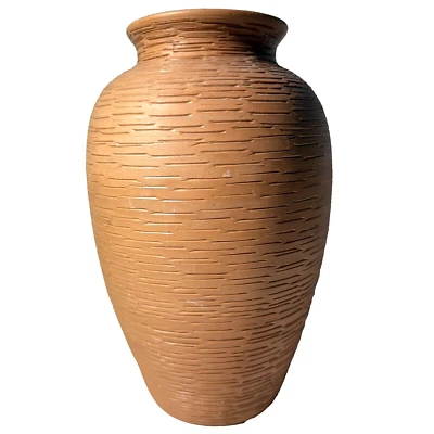 Pier 1 Keramik Made in Italy 10" Terrakotta strukturierte Blumenvase ~ tolle Boho-Atmosphäre - Bild 1 von 4