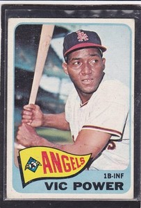 1965  VIC POWER - Topps Baseball Card # 442 - Los Angeles Angels - HIGH NUMBER