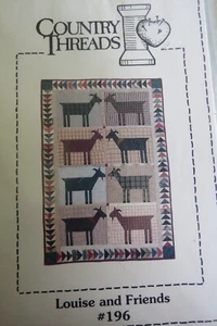 Country Threads Louise & Friends #196 - goats! -wall quilt pattern 24" x 35" - Picture 1 of 2