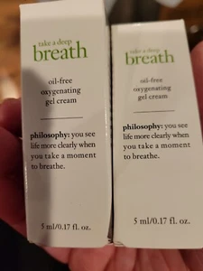 NEW! 2 x Philosophy Take a Deep Breath Oil-free Gel Cream 5ml 0.17 oz - Picture 1 of 1