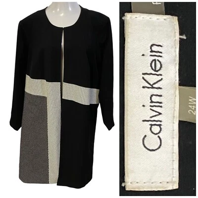 Blazer Calvin Klein Mujer 24W Chaqueta Negro Bloques de Color Trabajo Oficina Informal Chaqueta Foto 1 de 4