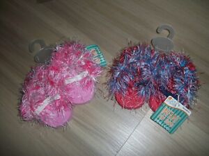 LOT OF 2: BABY GIRLS FUZZY FLIP FLOPS  NEW W TAGS !!   SIZE SMALL  4/4.5