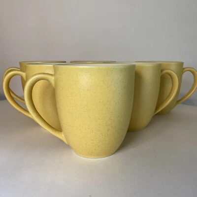 Colorwave Amarillo #8491 Juego de 6 Tazas Planas de Gres Noritake Retiradas 3" Mostaza Foto 1 de 4