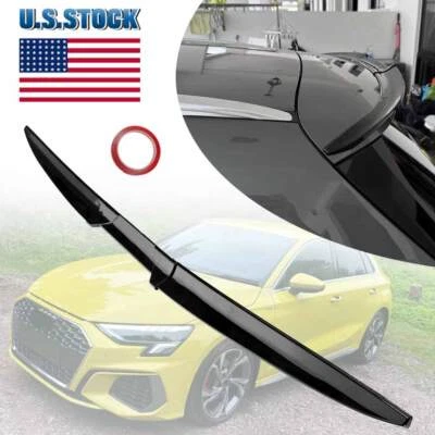 Rear Top Trunk Spoiler Wing Tail Lip Glossy Black For Audi A3 S3 Hatchback BE Foto 1 de 4