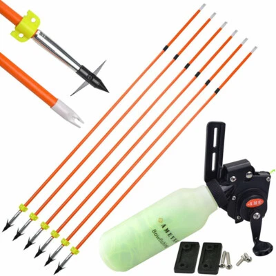Archery Bow Fishing Spincast Reel Compound Bow Recurve Bowfishing Arrows Hunting - Image 1 of 4