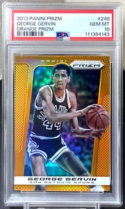 ( /60 PSA 10 ) George Gervin 2013-14 Panini Prizm #240 Orange Prizm Spurs - Picture 1 of 2