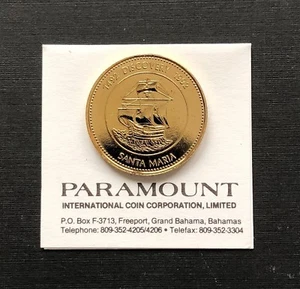 Bahamas Quincentennail First Landfall Santa Maria 1492-1992 Commemorative Coin - Picture 1 of 2