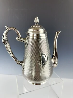 Старинный антикварный посеребренный кофейник ШЕФФИЛД ~ скульптурный и красиво украшенный  - Изображение 1 из 4