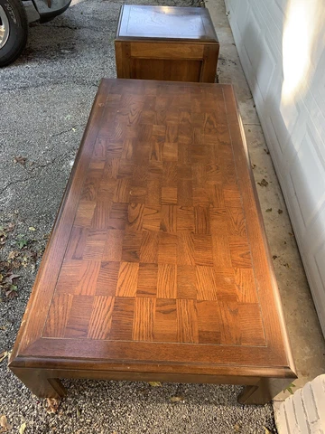 Lane 70's Very Heavy Parsons Inlay Coffee Table Cover