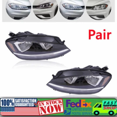 For 2018-2020 Volkswagen Golf & GTI Halogen Headlight Lamp Left Right 2pcs Pair - Image 1 of 4