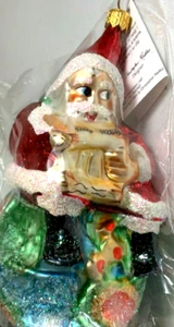 Vintage Christopher Radko 1995 ON TOP OF THE WORLD 10th Anniversary Santa Globe NOS - Bild 1 von 7