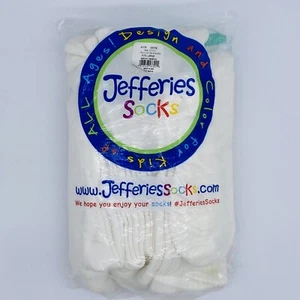 5 Pair Jefferies Socks For Kids White Knee High Large Sock 9-11 Shoe 6-9 Open Pk - Picture 1 of 5