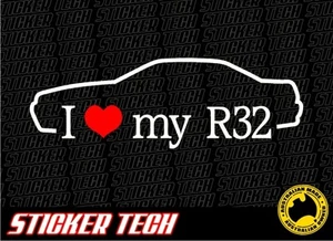 CALCOMANÍA PEGATINA I LOVE (HEART) MY R32 PARA ADAPTARSE NISSAN NISMO SKYLINE GTR RB25 DRIFT - Imagen 1 de 2