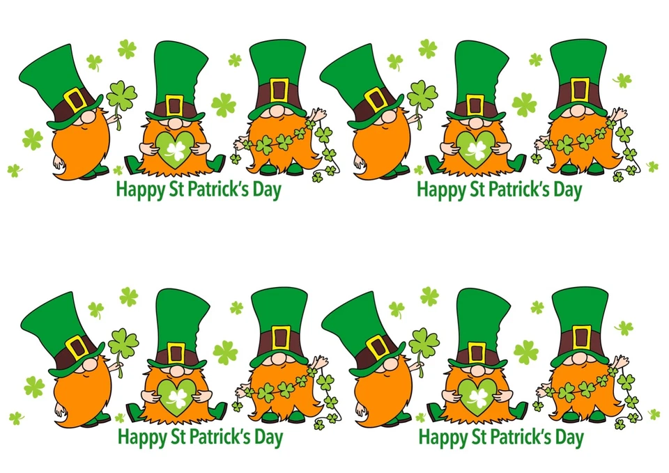 Hoja de Hielo de Decoración Gnomos Día de San Patricio Borde Comestible Pastel Reparto Decoración Foto 1 de 1