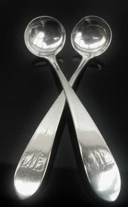 Cucharas de sal de plata provinciales escocesas, Peterhead c.1820 - Imagen 1 de 7