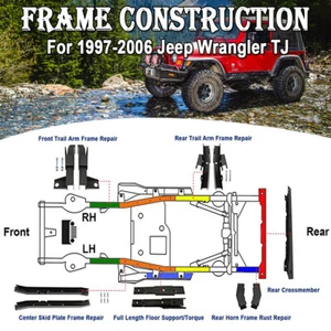 Driver & Passenger Front & Rear Frame Rust Repair Kit for 97-06 Jeep Wrangler TJ - Picture 1 of 29