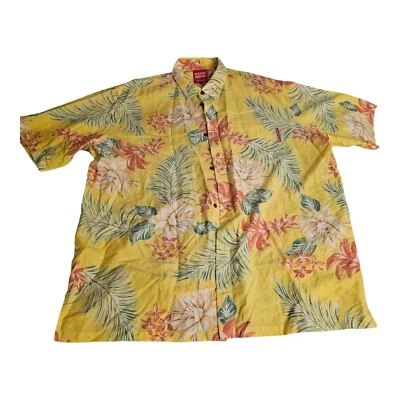 Camisa Hawaiana Mango House Okinawa 5L/XL Floral Bolsillo Amarillo Foto 1 de 4