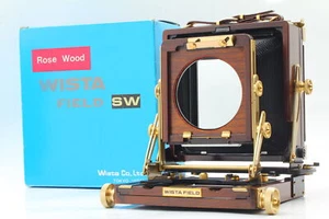 RARE!!【Almost Unused in Box】 Wista Field 45DX SW Rose Wood 4x5 Film Camera JAPAN - Picture 1 of 11