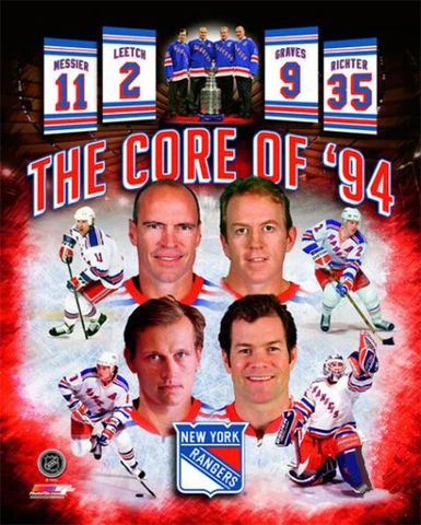 New York Rangers CORE OF 94 Leetch, Messier, Richter Graves Premium POSTER Print Cover