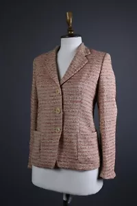 MAX MARA Wool Alpaca Pink Knit Blazer Jacket Size USA 6 - Picture 1 of 11