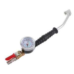 Tire Inflator Bicycle Air Nozzle Inflation Adapter Pressure Gauge - Imagen 1 de 12