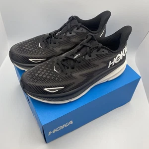 Hombre Hoka Clifton 9 Negro/Blanco 1127895-BWHT Talla EE. UU. 10.5 D 100% Original - Imagen 1 de 19