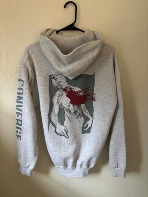 Sudadera con capucha vintage Converge más profundo la herida gris cremallera talla mediana muy rara Foto 1 de 4