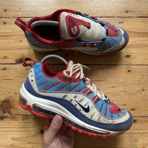Nike Air Max 98 Blue Red White size uk6 us8.5 Casual Swoosh Shoes - Picture 1 of 10
