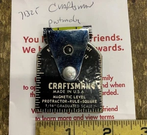 Vtg USA Magnetic Craftstman Protractor Lever Rule Square Tool 1/16 Scale Machini - Picture 1 of 10