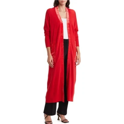 New With Tags H Halston Red Open Long Maxi Cardigan Size XL - Image 1 of 4