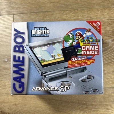 Nintendo Gameboy Advance GBA SP Azul Perla AGS-101 Paquete Objetivo Súper Raro Foto 1 de 4
