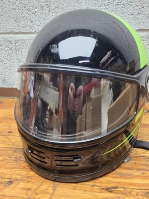 Arctic Cat Racing Snowmobile Helmet Neon Full Face Adult L Vintage 90s - Image 1 of 4