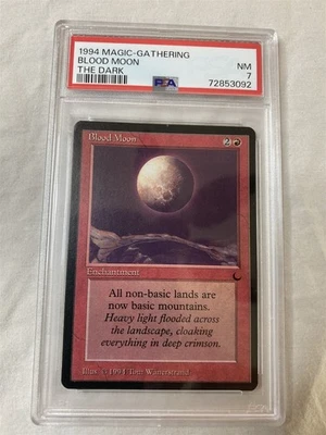 1994 Magic The Gathering The Dark Blood Moon PSA NM 7 - Image 1 of 4