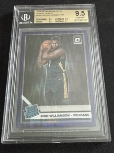 2019-2020 Donruss Optic Zion Williamson Purple Shock BGS 9.5 (Same as PSA 10) - Picture 1 of 2