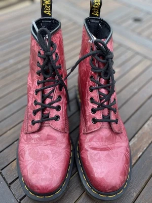Dr Martens 1460 Women Pink Ruby Jewel Holographic Leather Boots Rare~UK 6, EU 39 - Image 1 of 4