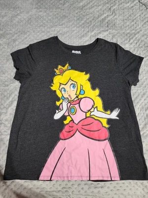 Camiseta Nintendo Super Mario Unisex Negra Talla XXL Princesa Melocotones Foto 1 de 4