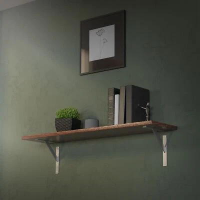 2x Soporte de aluminio de pared para estante en forma de escuadra 24x24cm plata - Imagen 1 de 4