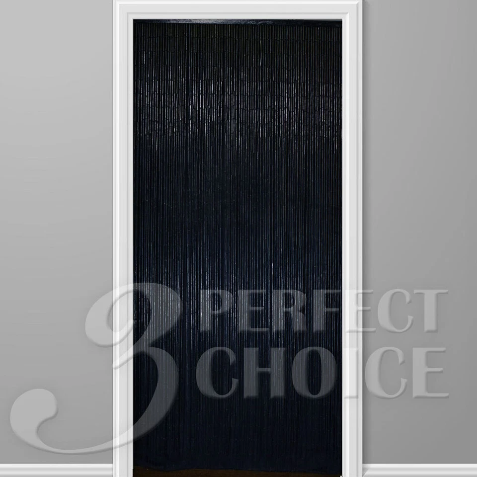 Bamboo Beaded Handmade Curtain Beads Window Door Room Divider White or Black - Image 1 of 1