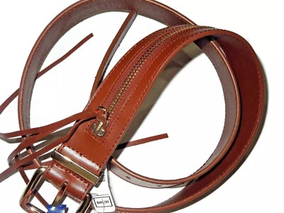 Cinturón de cuero marrón con cremallera Rebecca Minkoff - talla pequeña - venta al por menor $78 Foto 1 de 3