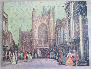 VINTAGE WOODEN GWR JIGSAW PUZZLE OF BATH CHAD VALLEY - Picture 1 of 9