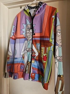 Rick and Morty Drinking Duff Beer in Simpsons Kitchen Hoodie - Size Sm., Unique! - Picture 1 of 6