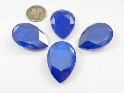 Royal Blue Shiny UNF (30x20mm) Swarovski Art 4327 Teardrop Stone - Image 1 of 4