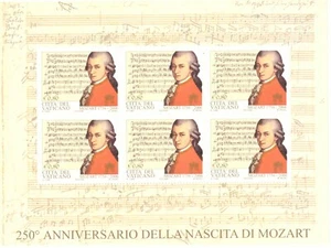 2006 Foglietto 250 Anni Nascita Wolfgang Amadeus Mozart Integro Catalogo Bf 42 - Picture 1 of 1
