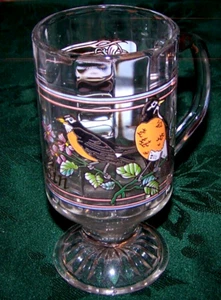 Nice Robin Bird Themed Irish Coffee Glass 6" Mug/Cup - Picture 1 of 1